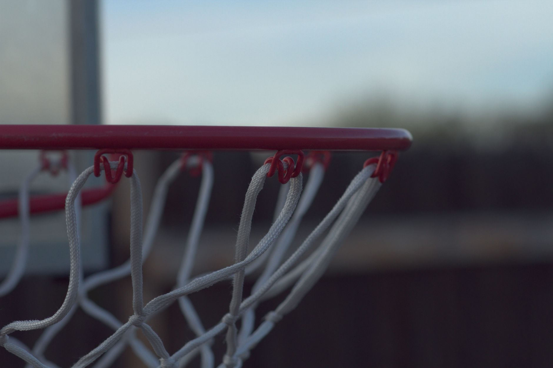 Close view of a basketball hoop